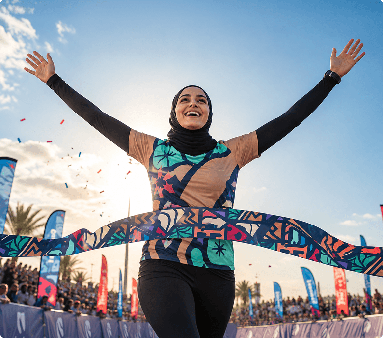 Runners completing the EVRS journey in Al Shuwaib