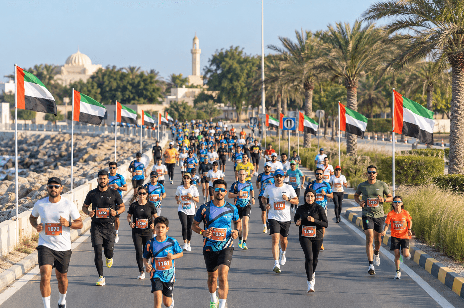 Runners setting off at an Emirates Villages race