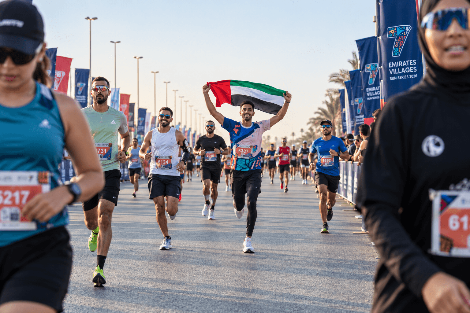 Runners setting off at an Emirates Villages race