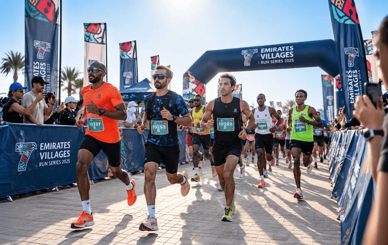 Runners setting off at an Emirates Villages race